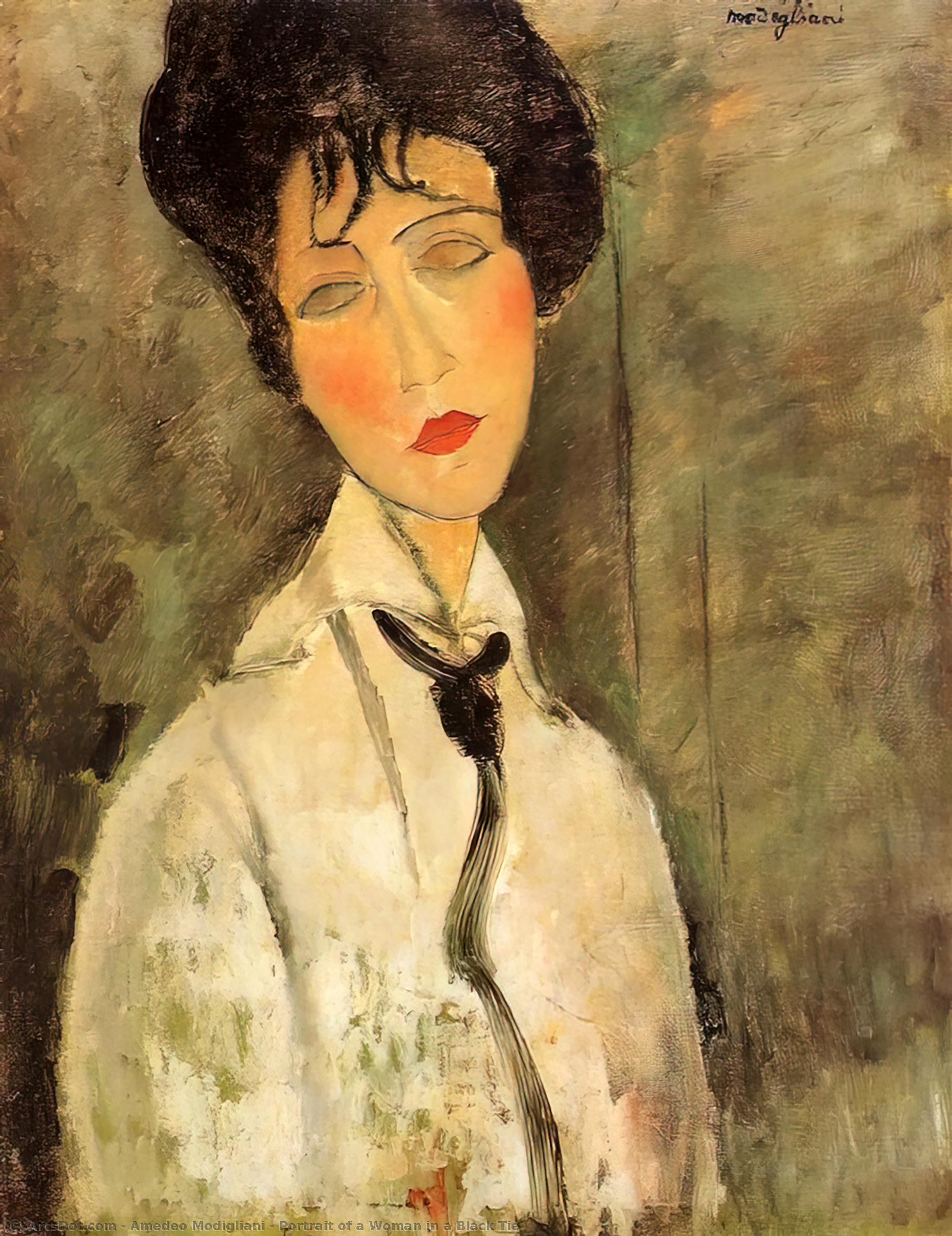 Amedeo Modigliani, PORTRAIT OF A WOMAN IN A BLACK TIE, 1917.jpg